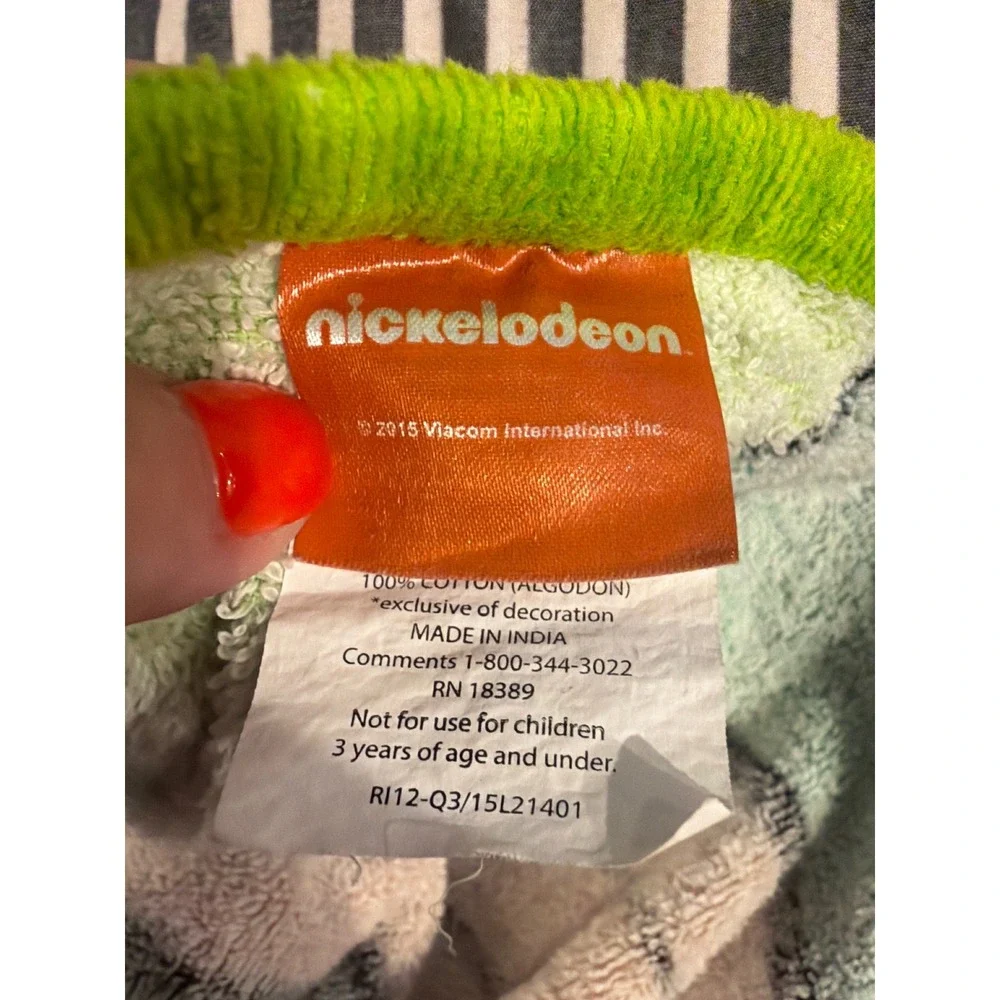 Nickelodeon TMNT Raphael Hooded Poncho Towel Kids Green Cotton Swim Wrap 22x22